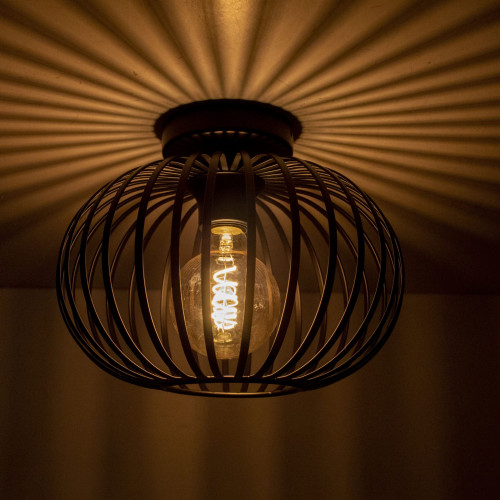 Highlight | Industriële plafondlamp - E27 fitting - 40cm - Bolato - zwart |