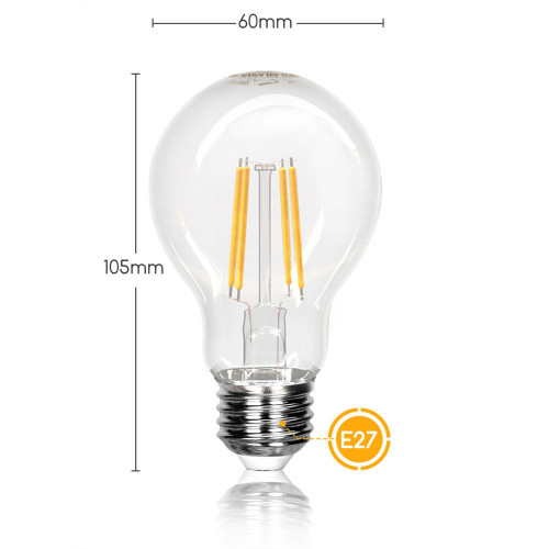 top Wonen US dollar Bundel | 5 stuks | LED Filament peer lamp 6W A60 2700K | Warm wit | LedLoket