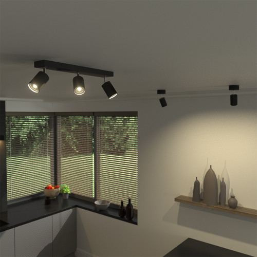 chocola calcium Editor Plafond Spot Drie Dubbel | Opbouw | Zwart | Gu10 Fitting | Ledloket