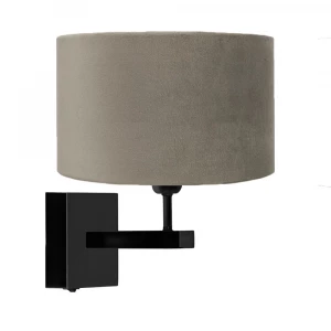Highlight Wandlamp | Stoffen lampenkap velvet | Taupe | Ø20cm | Fitting | LedLoket